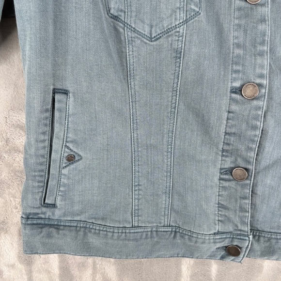 Liverpool Denim Jacket Bluestone Light Wash Button Front Women Long Sleeve Large - Picture 8 of 16